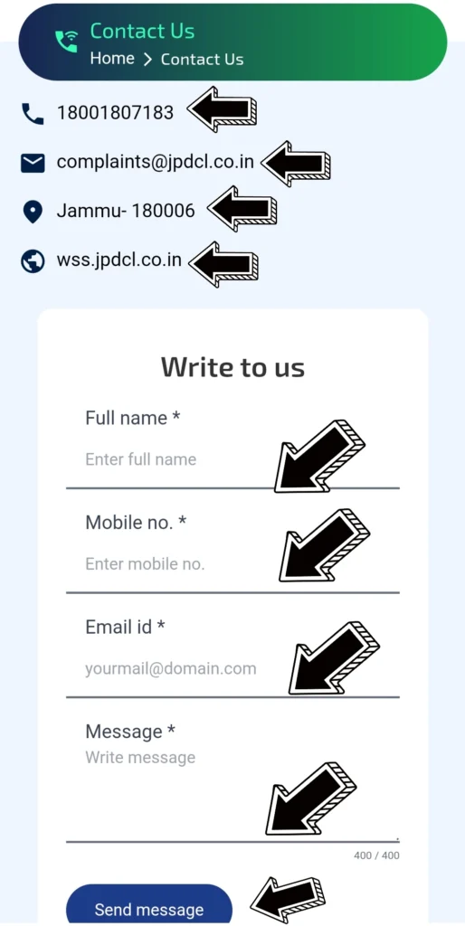 JKPDD Bill Sahuliyat Customer Care Number & Toll Free Number